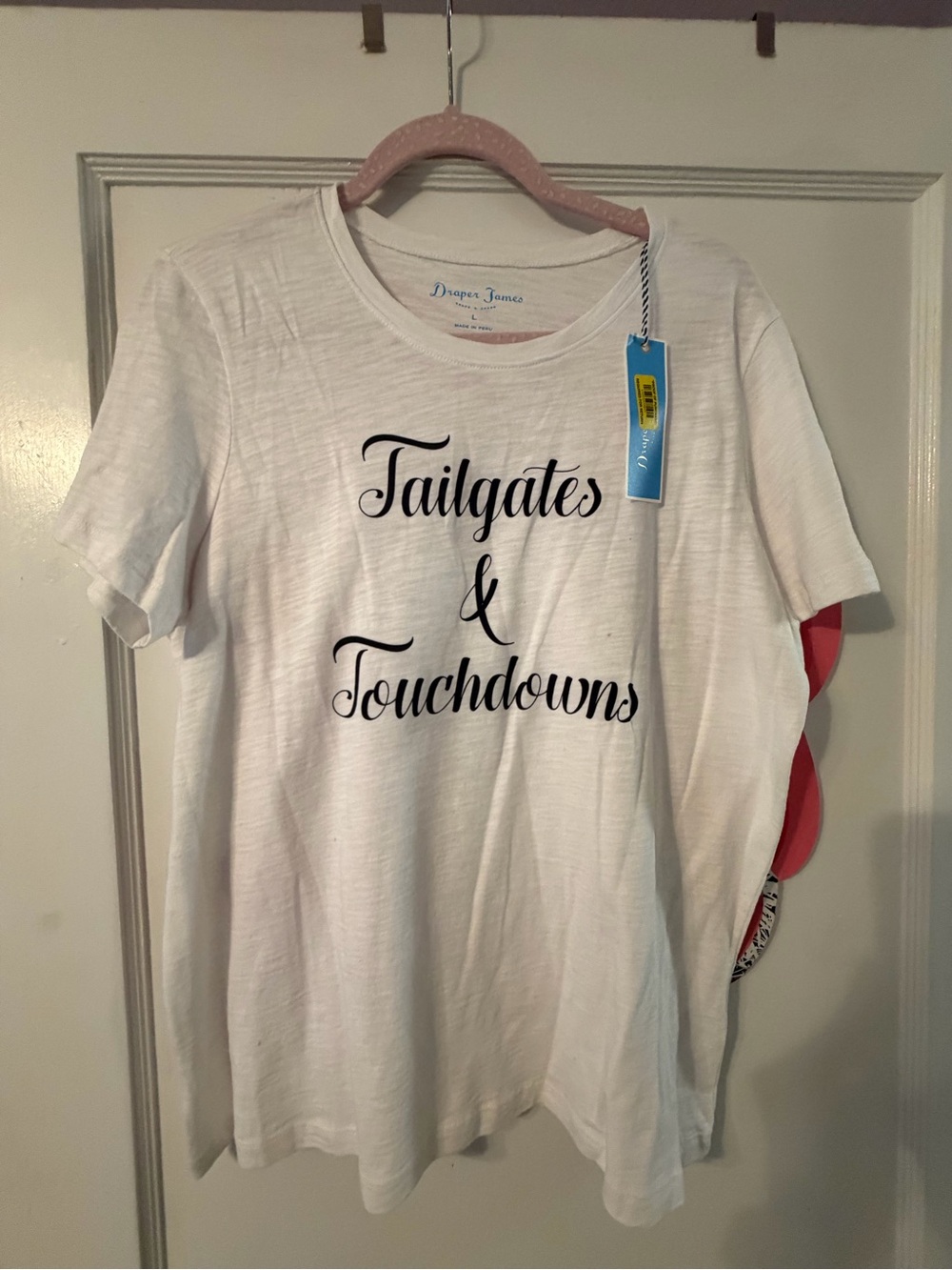 Draper James White 'Tailgates & Touchdowns' Short Sleeve Tee